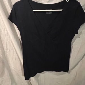Merona navy Short Sleeve V-Neck Top